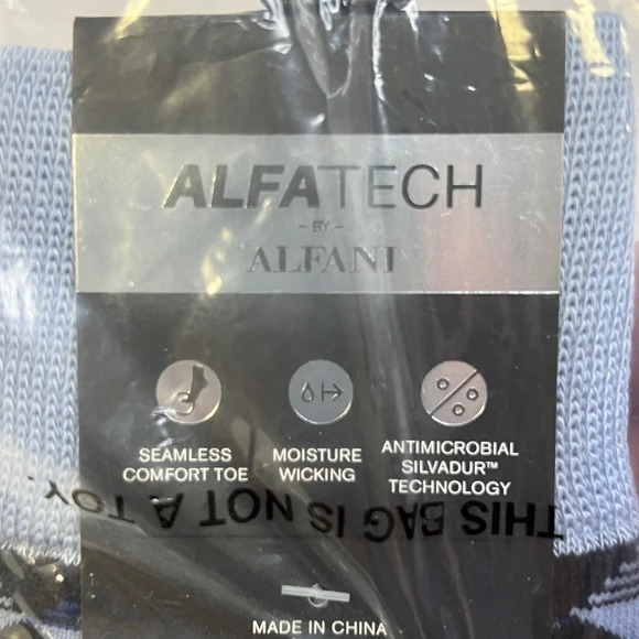 MEN'S ALFANI DRESS SOCKS - MOISTURE WICKING - SEAMLESS TOE - SHOE SZ 7 THRU 12 - Picture 3 of 5